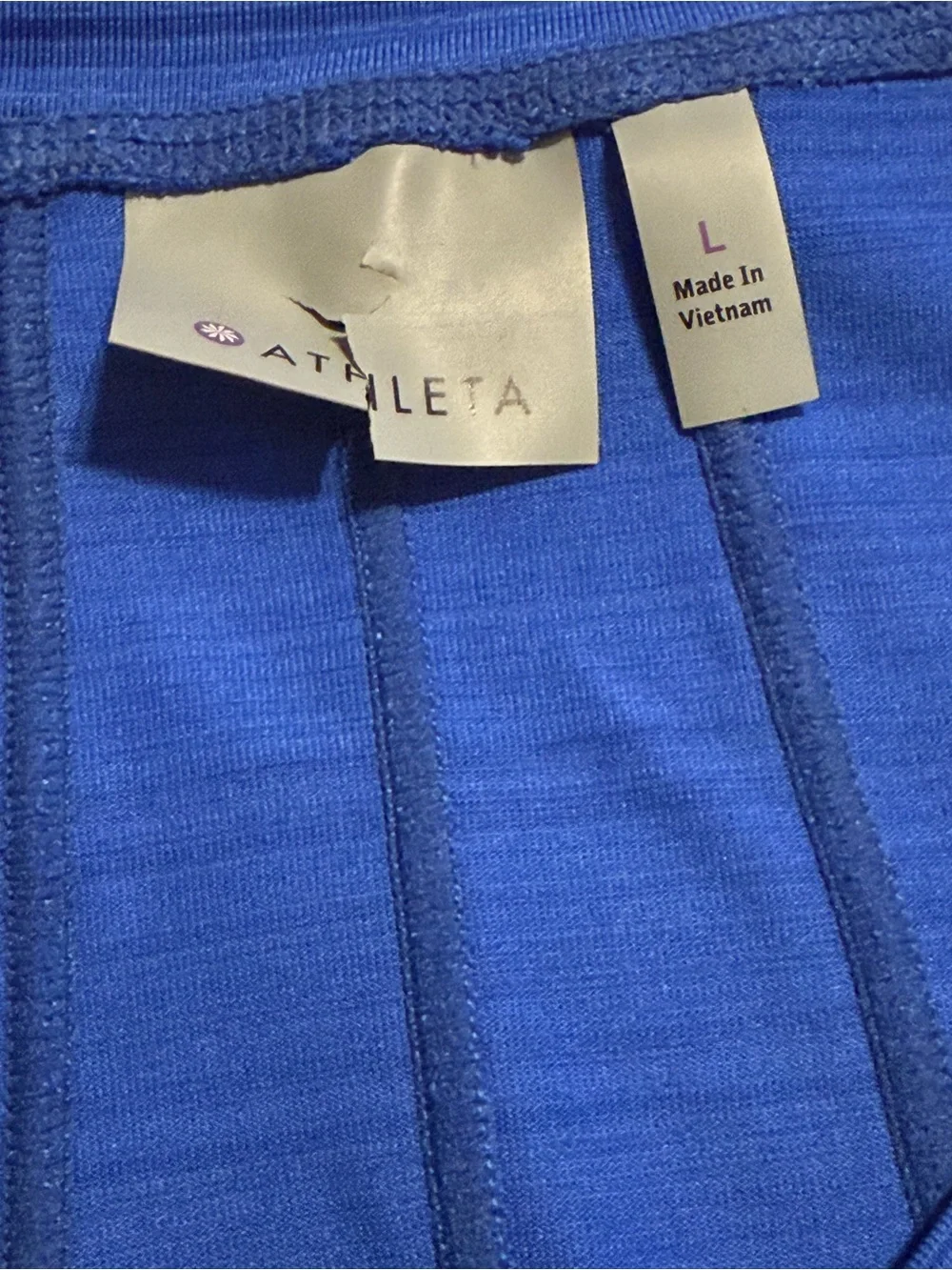 Athleta Royal Blue Short Sleeve Zip-Front Active Tee - Picture 5 of 5